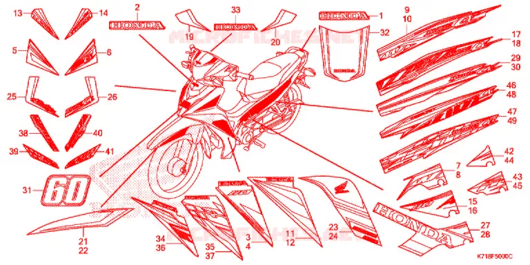 EMBLEEM/STREEP Honda MOTO 110 WAVE 2018  AFS110MCSJ