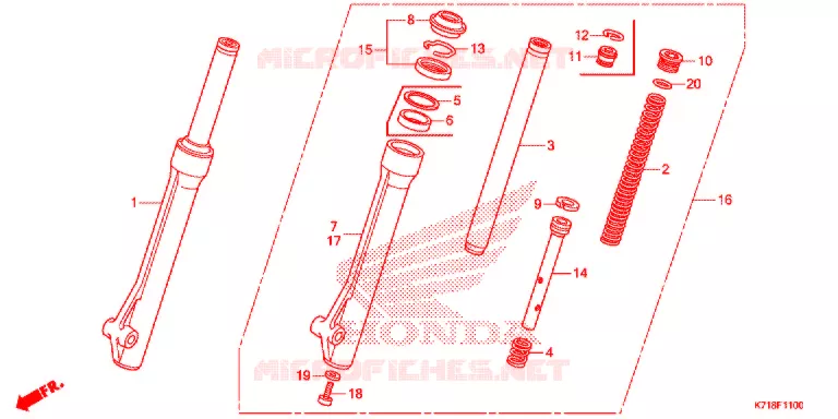 VOOR VORK Honda MOTO 110 WAVE 2018  AFS110MCSJ