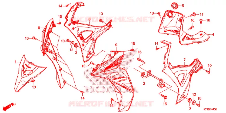 VOORKAP / BEENSCHERM Honda MOTO 110 WAVE 2019  AFS110MCSK