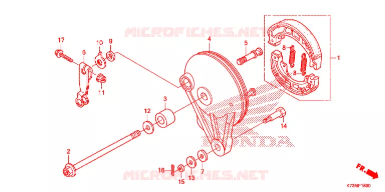 ACHTER REM PANEEL Honda MOTO 125 WAVE 2019  AFS125MCSK