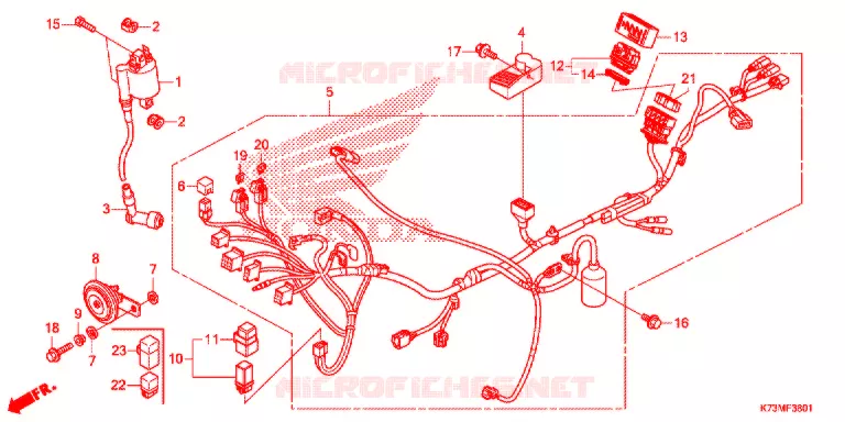 BEDRADINGSBUNDEL (AFS125MCSK/MCRK) Honda MOTO 125 WAVE 2019  AFS125MCSK