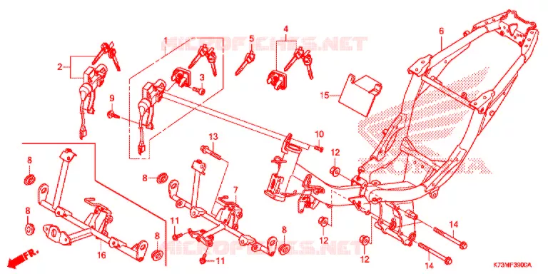 FRAME CHASSIS Honda MOTO 125 WAVE 2018  AFS125MCSK