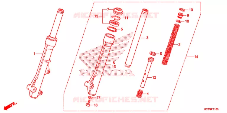 VOOR VORK Honda MOTO 125 WAVE 2018  AFS125MCSK