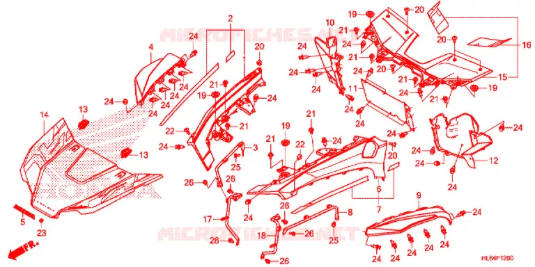 VOORSPATBORD / TREEPLANK Honda ATV 1000 TALON 2021  SXS1000S2RK