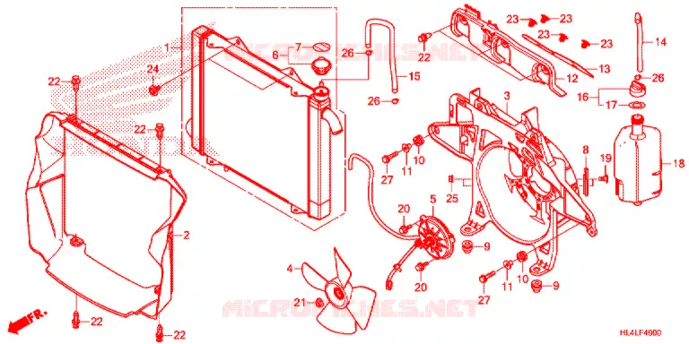 RADIATOR Honda ATV 1000 PIONEER 2020  SXS1000M3PL