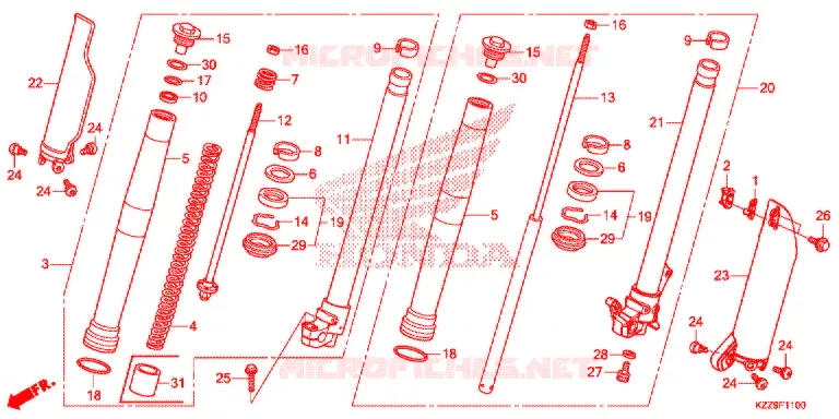 VOOR VORK Honda MOTO 250 CRF 2019  CRF250RLK