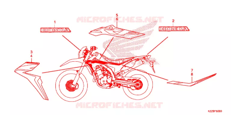EMBLEEM/STREEP (CRF250L/LA) Honda MOTO 250 CRF 2019  CRF250LK