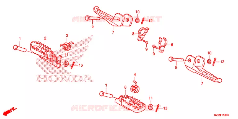 PEDAAL/OPSTAP Honda MOTO 250 CRF 2019  CRF250LK