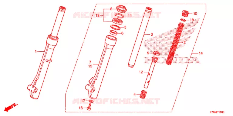 VOOR VORK Honda MOTO 110 EX5 2018  NBC110MCDK