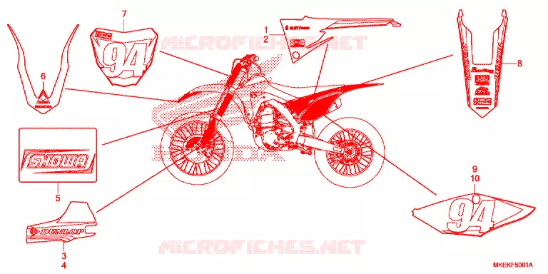 EMBLEEM/STREEP (CRF450RWE'19) Honda MOTO 450 CRF 2019  CRF450RWEK