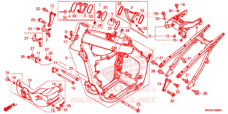 FRAME CHASSIS Honda MOTO 450 CRF 2019  CRF450RWEK