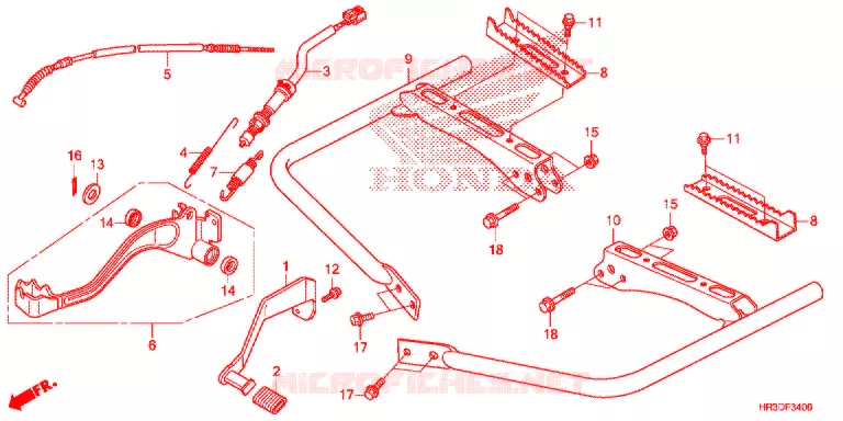 PEDAAL/OPSTAP Honda ATV 420 FOURTRAX 2020  TRX420FA2L