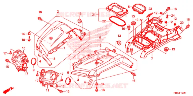 VOORSPATBORD Honda ATV 420 FOURTRAX 2020  TRX420FM1L