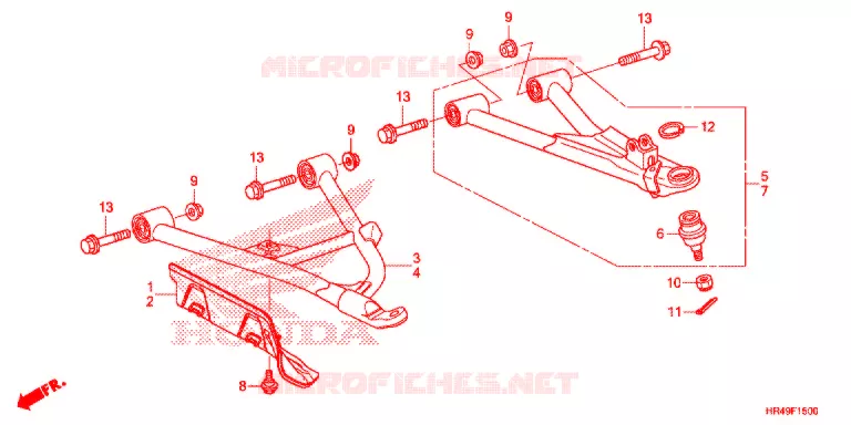 VOOR ARM Honda ATV 520 FOURTRAX 2020  TRX520FM1L