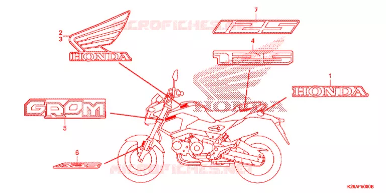 EMBLEEM/STREEP Honda MOTO 125 MSX 2020  MSX125AL