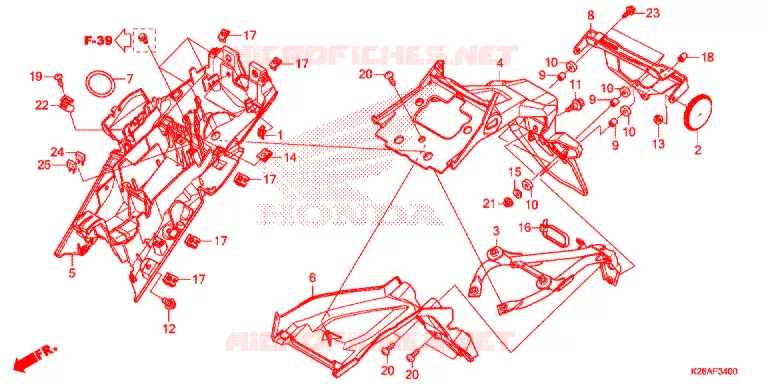 ACHTER STROOMLIJNKAP Honda MOTO 125 MSX 2020  MSX125L