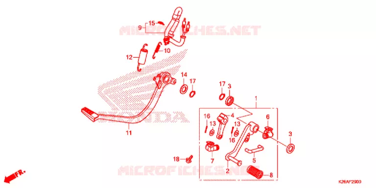 PEDAAL/OPSTAP Honda MOTO 125 MSX 2020  MSX125L