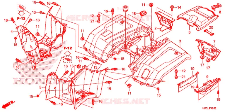 ACHTER STROOMLIJNKAP Honda ATV 420 FOURTRAX 2020  TRX420FM2L