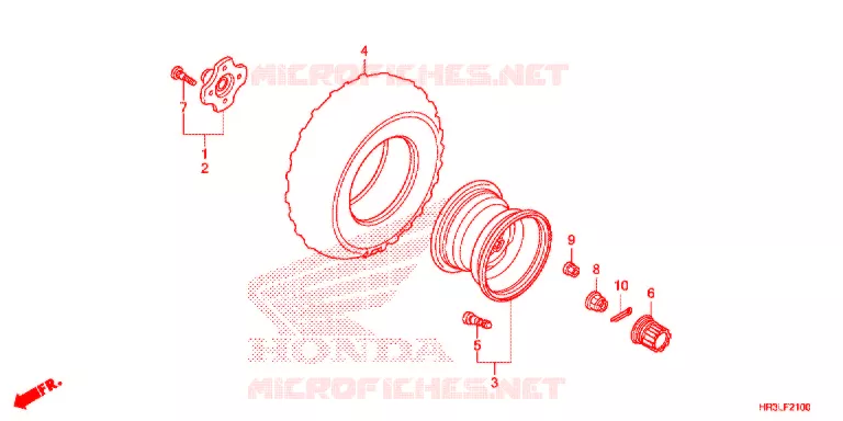 ACHTER WIEL Honda ATV 420 FOURTRAX 2020  TRX420FM2L