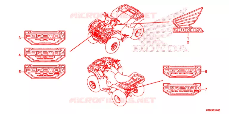 EMBLEEM/STREEP Honda ATV 520 FOURTRAX 2020  TRX520FM2L