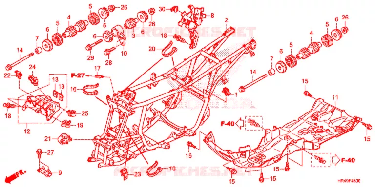 FRAME CHASSIS Honda ATV 520 FOURTRAX 2020  TRX520FM2L