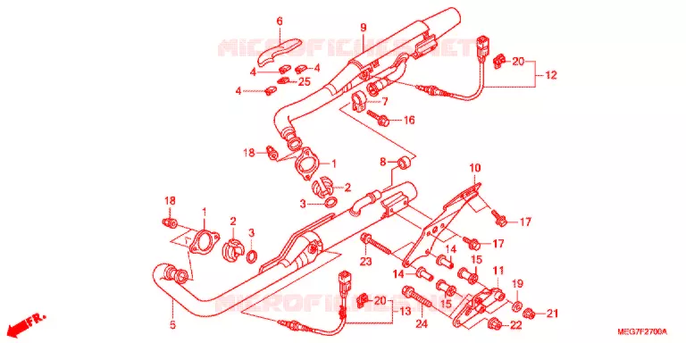UITLAATDEMPER (VT750C2B/C2S/CS/C/CA) Honda MOTO 750 SHADOW 2011  VT750C2SB