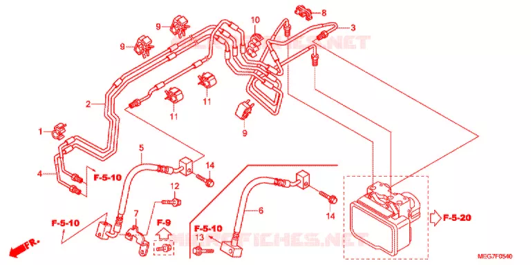 VOOR REM PIJP Honda MOTO 750 SHADOW 2011  VT750C2SB