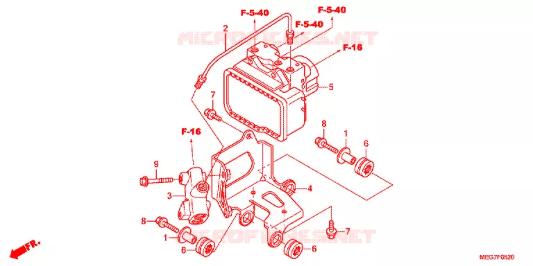 VOORREM HOOFDCILINDER/ABS MODULATOR Honda MOTO 750 SHADOW 2012  VT750C2SB